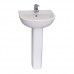 Barclay 3-544WH Compact White Compact Pedestal Lavatory Sink 4" cc - B00N4KDJY2